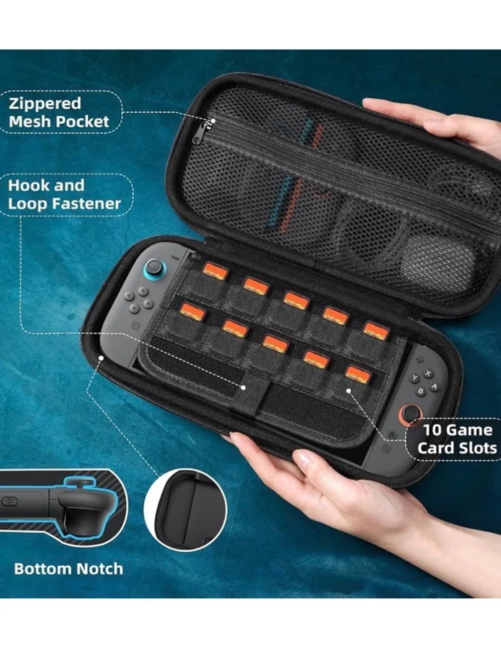 Nintendo Switch 2 Case, Large Capacity, Hard Shell Portable Travel Case